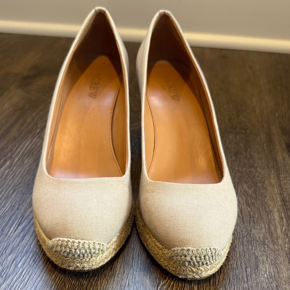 J. Crew Women's Beige Espadrille Wedges